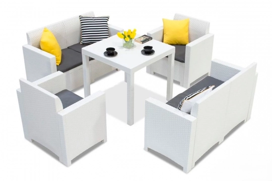 Стол B:rattan Dallas, белый - 2