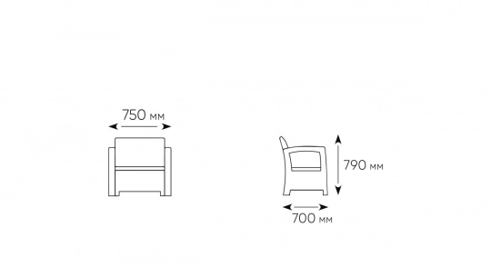 Комплект уличной мебели TWEET Terrace Set Max, венге - 4